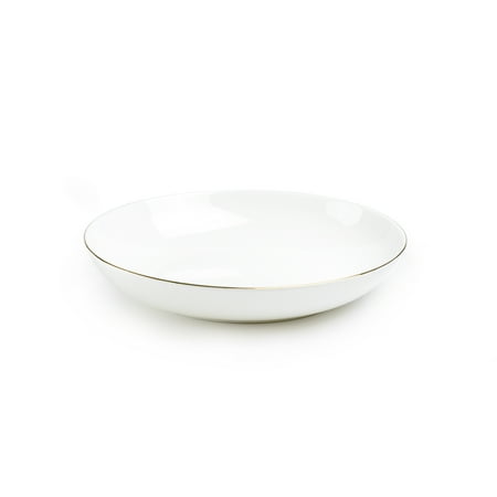 Grace Teaware Silver Rim Blanc 8.75" Bone China Dinner Bowl Gracie Bone China