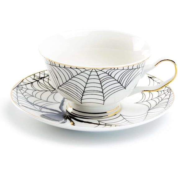 Grace Teaware Spider White Gold Tea Cup and Saucer - Walmart.com