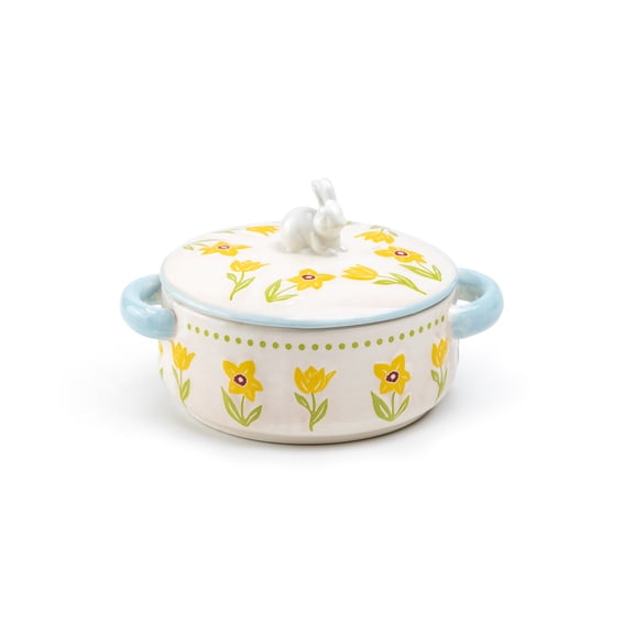Grace Teaware Spring Daffodil Bunny Mini 6oz Candy Jar Potter's Studio
