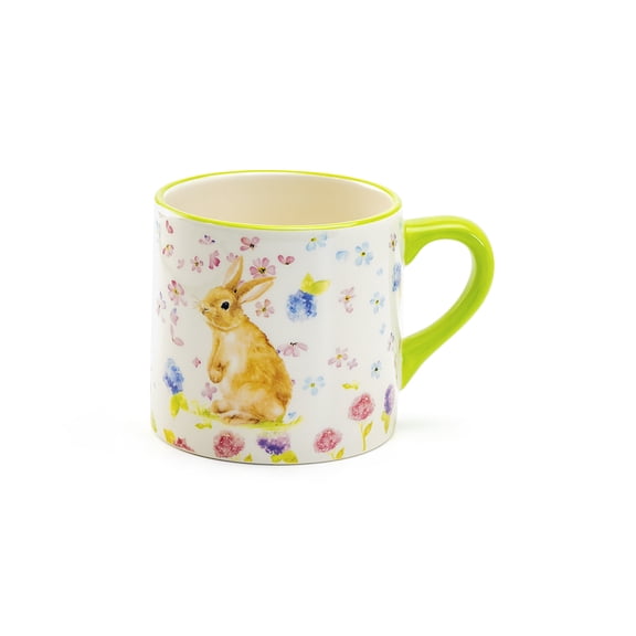 Grace Teaware Spring Flowers 12oz Bunny Green Mug