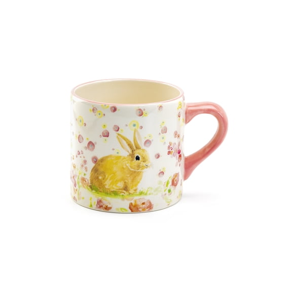 Grace Teaware Spring Flowers 12oz Bunny Pink Mug
