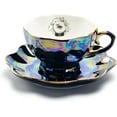 thumbnail image 1 of Grace Teaware Witchy Crystal Ball Black Gold Luster Tea Cup and Saucer, 1 of 4