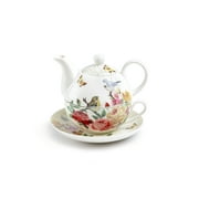 Grace Teaware Yellow Rose Garden Fine Porcelain Tea For One Set