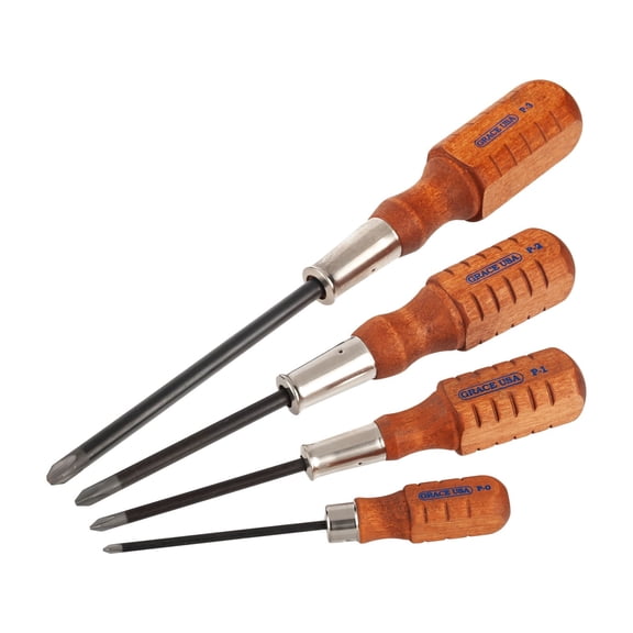 Grace USA-4pc Phillips Screwdriver Set(0 1 2 3 Phillips)