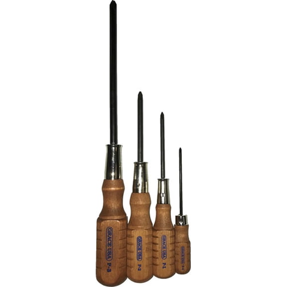 Grace USA-4pc Phillips Screwdriver Set(0 1 2 3 Phillips)