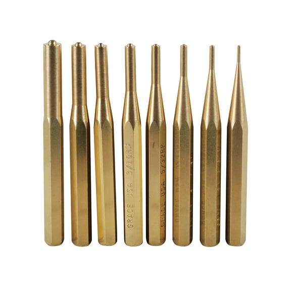 Grace USA Tools Brass Punch Set Starter, 4-8 Pieces