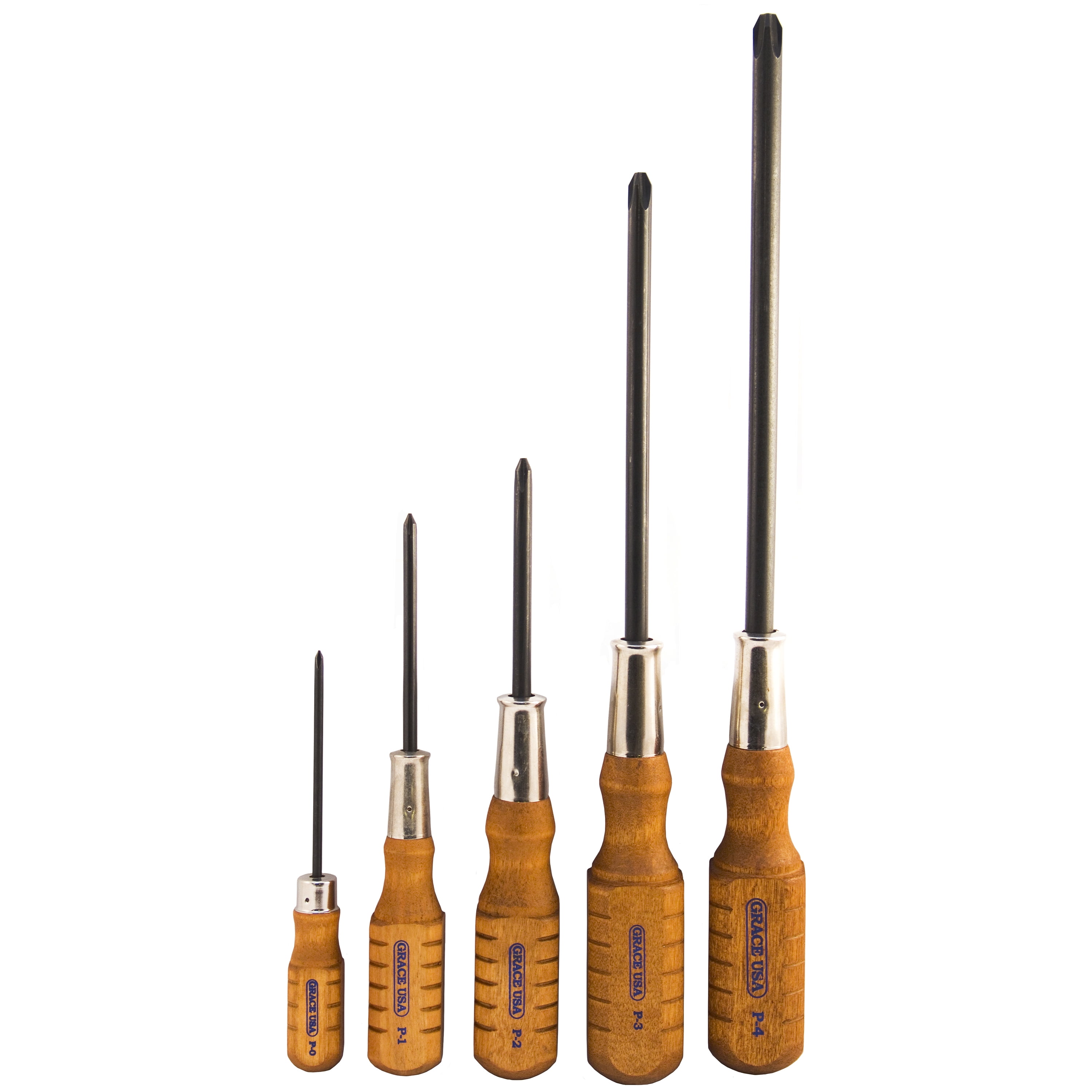 Grace USA Tools Screwdriver Set Phillips, 5 Piece Set