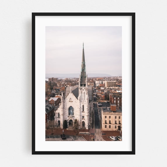 Grace United Methodist Church - Harrisburg Pennsylvania Photography Black Framed Wall Art Print 16 x 24 inches
