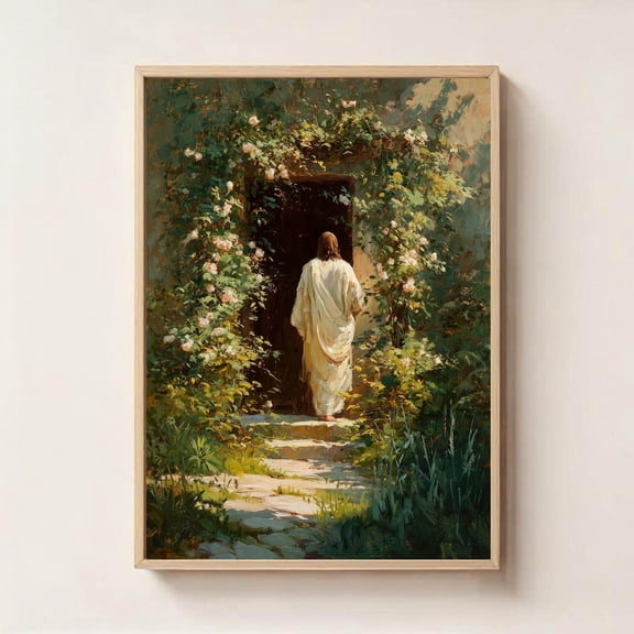 Grace Upon Grace Floral Typography Faith Wall Art Print, Unframed Paper Poster 8x10in