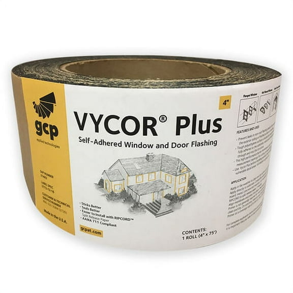 Grace Vycor Plus Self-Adhered Flashing Tape - 4" x 75'