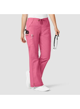 Women's Fuchsia Nurse Pants, Scrub Bottoms, Spa Cargo Pants