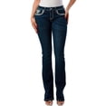 thumbnail image 1 of Grace in LA Aztec Embellished Mid Rise Bootcut Jeans, Size 26, 1 of 2