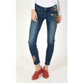 thumbnail image 1 of Grace in LA Jeans Women's Floral Embroidery Junior Fit Skinny Stretch Jeans (28), 1 of 4