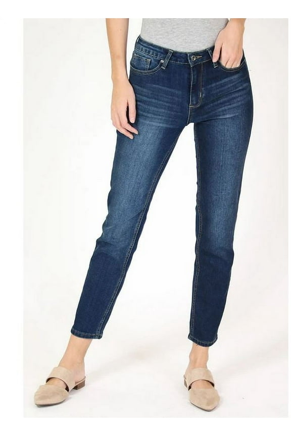 Jeans Women's Medium Wash Girlfriend Stretch Jeans (27)