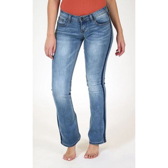 Grace in LA Jeans Women's Side Stripe Easy Fit Bootcut Stretch Jeans (27)