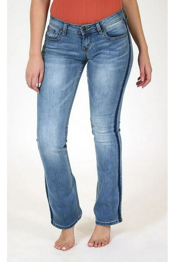Jeans Women's Side Stripe Easy Fit Bootcut Stretch Jeans (29)
