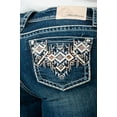 thumbnail image 1 of Grace in LA Women's Aztec Embroidered Pockets Skinny Fit Stretch Jeans (25, Blue), 1 of 3