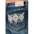 thumbnail image 1 of Grace in LA Women's Aztec Embroidery Embellished Bootcut Stretch Jeans (25, Blue Stonewashed), 1 of 4