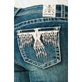 thumbnail image 1 of Grace in LA Women's Aztec Western Embroidered Stonewashed Bootcut Stretch Jeans (25, Blue Stonewashed), 1 of 3