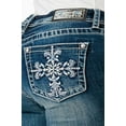 thumbnail image 1 of Grace In La Women's Medium Wash Mid Rise Cross Embroidered Stretch Bootcut Jeans - EBS675 25W x 34L, 1 of 3