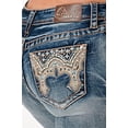 thumbnail image 1 of Grace in LA Women's Embroidery Rhinestone Embellished Bootcut Stretch Jeans (25, Blue Stonewashed), 1 of 4
