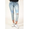 thumbnail image 1 of Grace in LA Women's Floral Embroidered Boyfriend Fit Stretch Jeans (25), 1 of 4