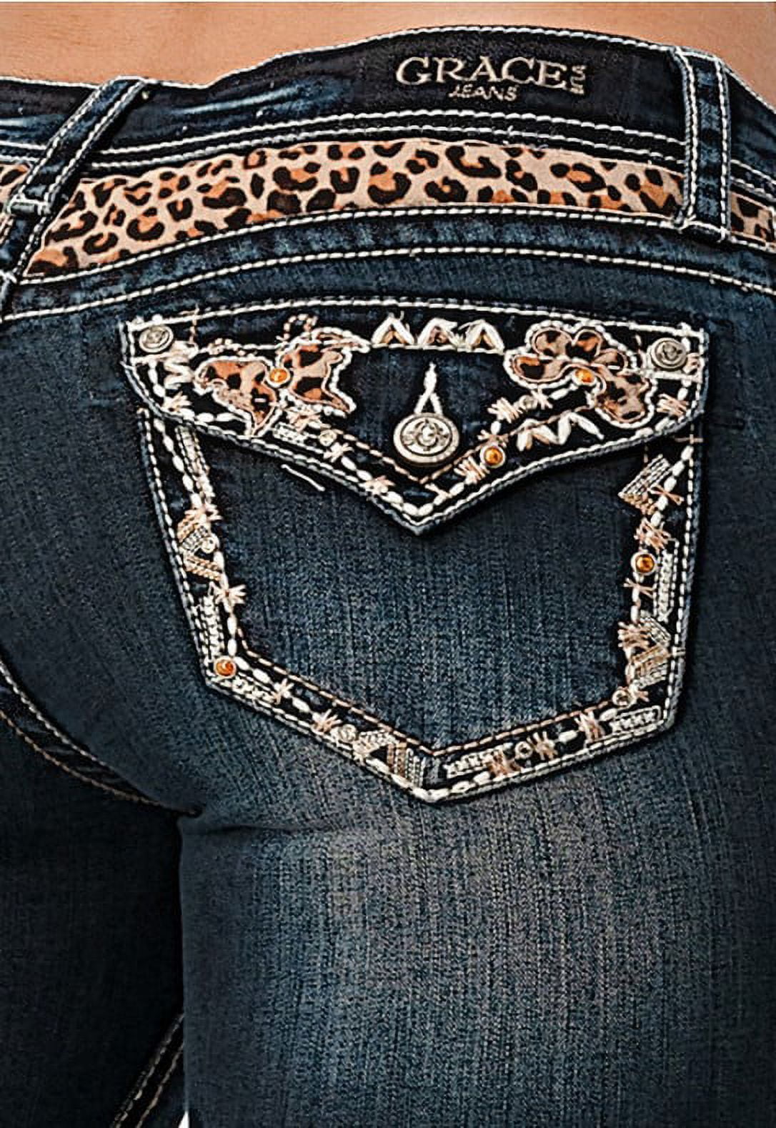 Grace in LA Women's Junior Fit Bootcut Stretch Jeans with