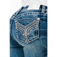 thumbnail image 1 of Grace in LA Women's Stone Washed Blue Embroidered Pockets Stretch Bootcut Jeans (25, Blue), 1 of 3