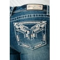 thumbnail image 1 of Grace in LA Women's Western Aztec Embroidered Pockets Stretch Bootcut Jeans (25, Blue), 1 of 3