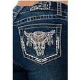 thumbnail image 1 of Grace in LA Women's Western Cow Skull Embellished Pockets Bootcut Stretch Jeans (27), 1 of 3