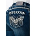 thumbnail image 1 of Grace in LA Women's Western Embroidered Faux Flap Pocket Bootcut Stretch Jeans (32, Blue), 1 of 3