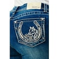 thumbnail image 1 of Grace in LA Women's Western Horse Embroidered Stretch Bootcut Jeans (33, Blue), 1 of 3