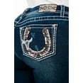 thumbnail image 1 of Grace in LA Women's Western Horseshoe Steehead Embroidered Stretch Bootcut Jeans (34, Blue), 1 of 3