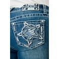thumbnail image 1 of Grace in LA Women's Western Star USA Flag Embroidered Bootcut Stretch Jeans (25, Blue Stonewashed), 1 of 3