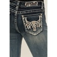 thumbnail image 1 of Grace in LA Women's Western Steer Cow Head Embroidered Bootcut Stretch Jeans (25, Blue), 1 of 4