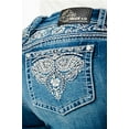 thumbnail image 1 of Grace in LA Women's Yoke Embroidered Pockets Stretch Bootcut Jeans (25, Blue Stonewash), 1 of 3