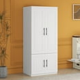 thumbnail image 1 of GraceGrove Armoire Wardrobe Closet with 2 Doors, 71" High Bedroom Wardrobe Closet with 2 Storage Cabinets, White Clothes Wardrobe Cabinet for Bedroom, Wooden Wardrobe Cabinet Closet, Clothes Cabinet, 1 of 7