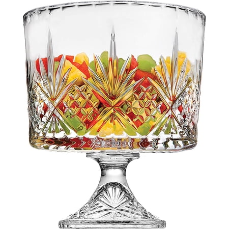GraceHome-US Trifle Bowl, Fruit Bowl, Crystal Glass Footed Trifle Bowls, Dessert Bowl, Cookie Bowl