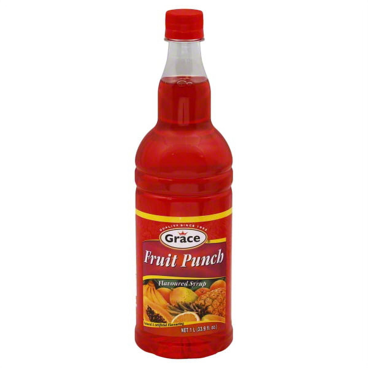 GraceKennedy Fruit Punch Flavored Syrup, 33.9 oz Bottle