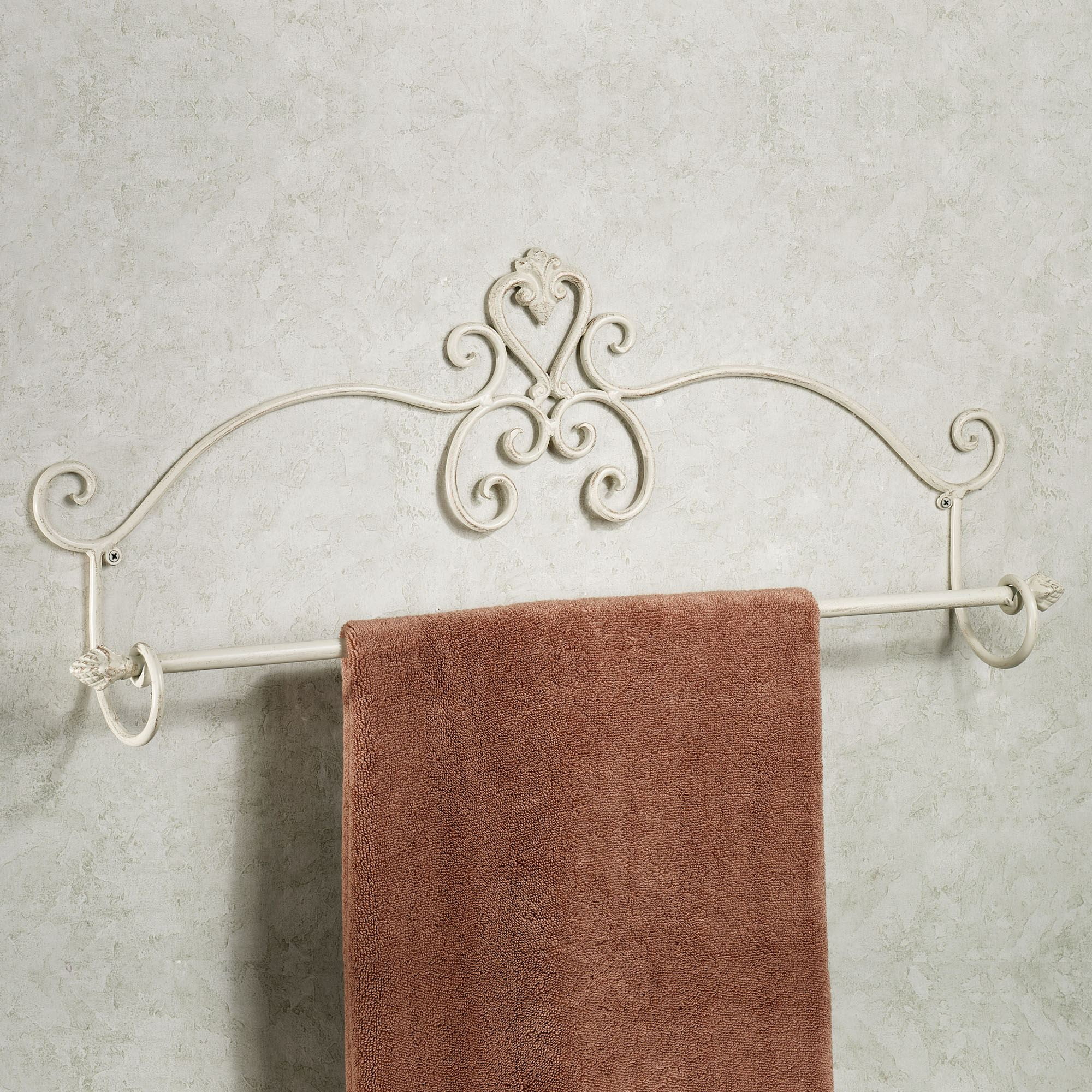 Aldabella Creamy Gold Scroll Wall Mount Towel Bar 24"