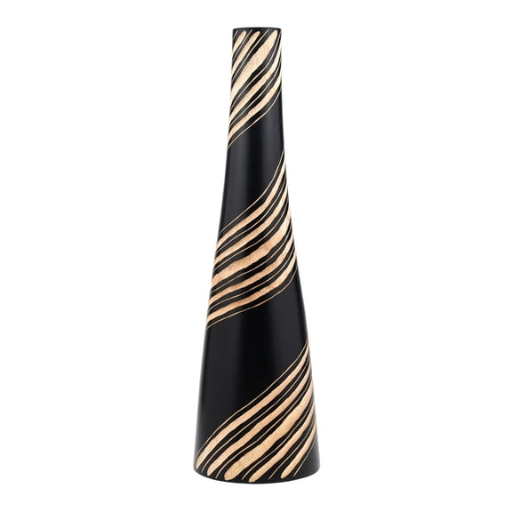 Graceful Curvilinear Spiral Mango Tree Wood Flower Vase