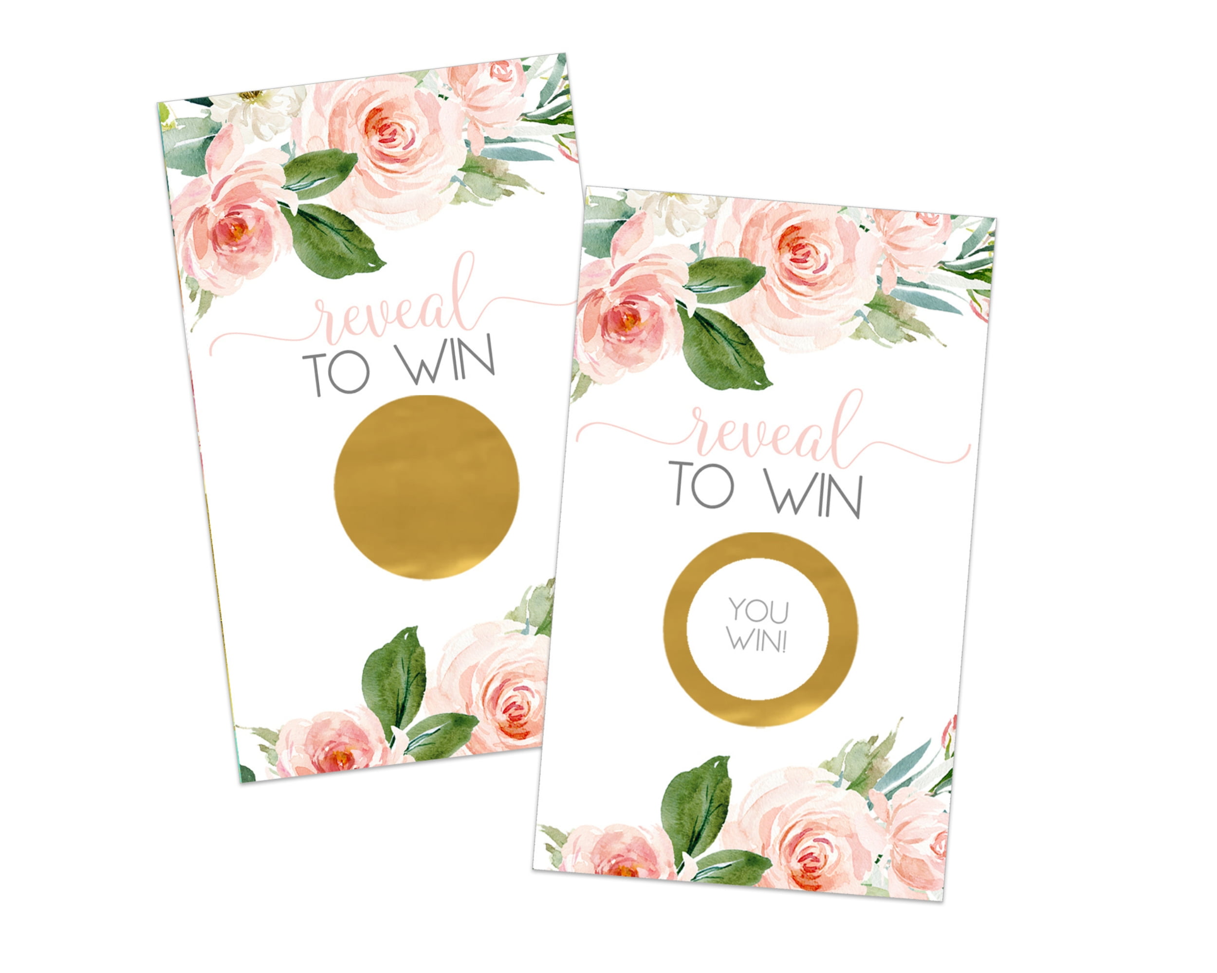 Graceful Floral Scratch Off Game Cards - 30 Pack for Bridal Showers ...