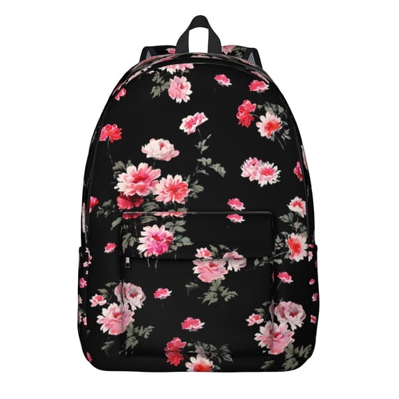 Graceful Flowers Print Backpack Gift Idea Roomy School College Bookbag with Laptop Sleeve Strong Everyday Backpack for Travel Work