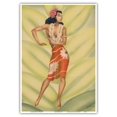 thumbnail image 1 of Graceful Hawaiian Hula Dancer - Vintage Hawaiian Airbrush Art by Gill c.1940s - Master Art Print 10in x 14in, 1 of 4