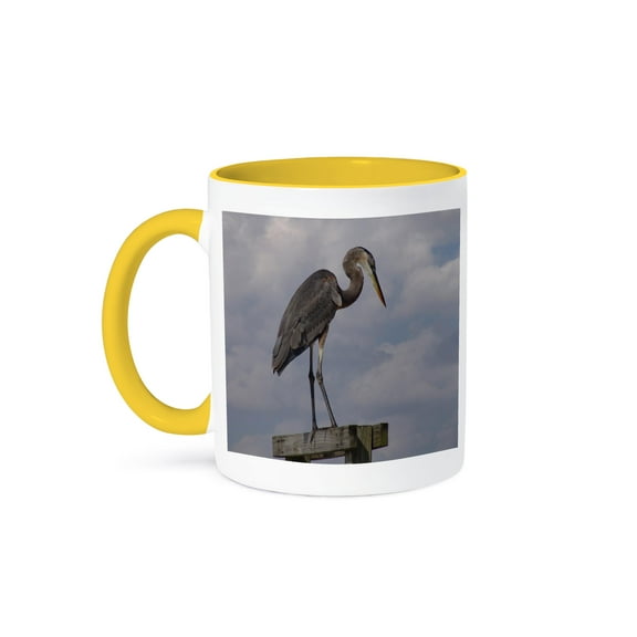 Graceful Heron Mug 11oz Two-Tone Yellow