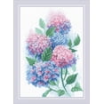 thumbnail image 1 of RIOLIS Counted Cross Stitch Kit 8.25"X11.75"-Graceful Hydrangeas, 1 of 3