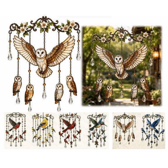 Graceful Owl Wind Chime, Beautiful Outdoor Wind Chimes, Stylish Decor For Garden Yard Patio, Wonderful Gifts For Mom Wife Sister And Grandma