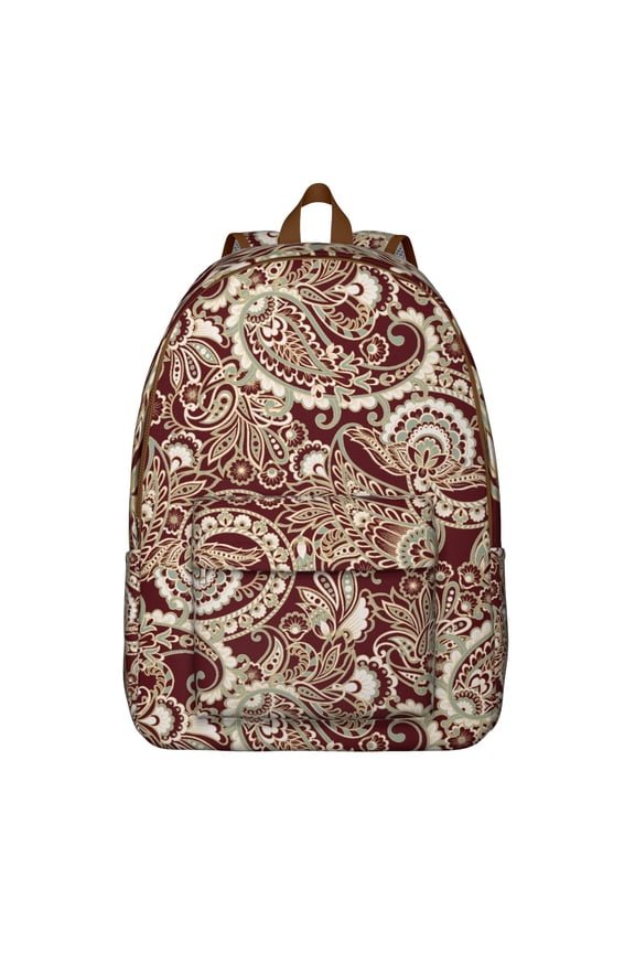 Graceful Paisley Print Backpack - Bohemian Flow for a Smooth Day, Contoured Shoulder Straps for Comfort, Distinguished Gift for a Leader