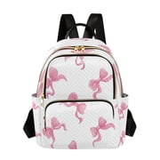 Graceful Pink Bows Quilted Backpack Fashion Daypack Commuter Bag for Women 14 L