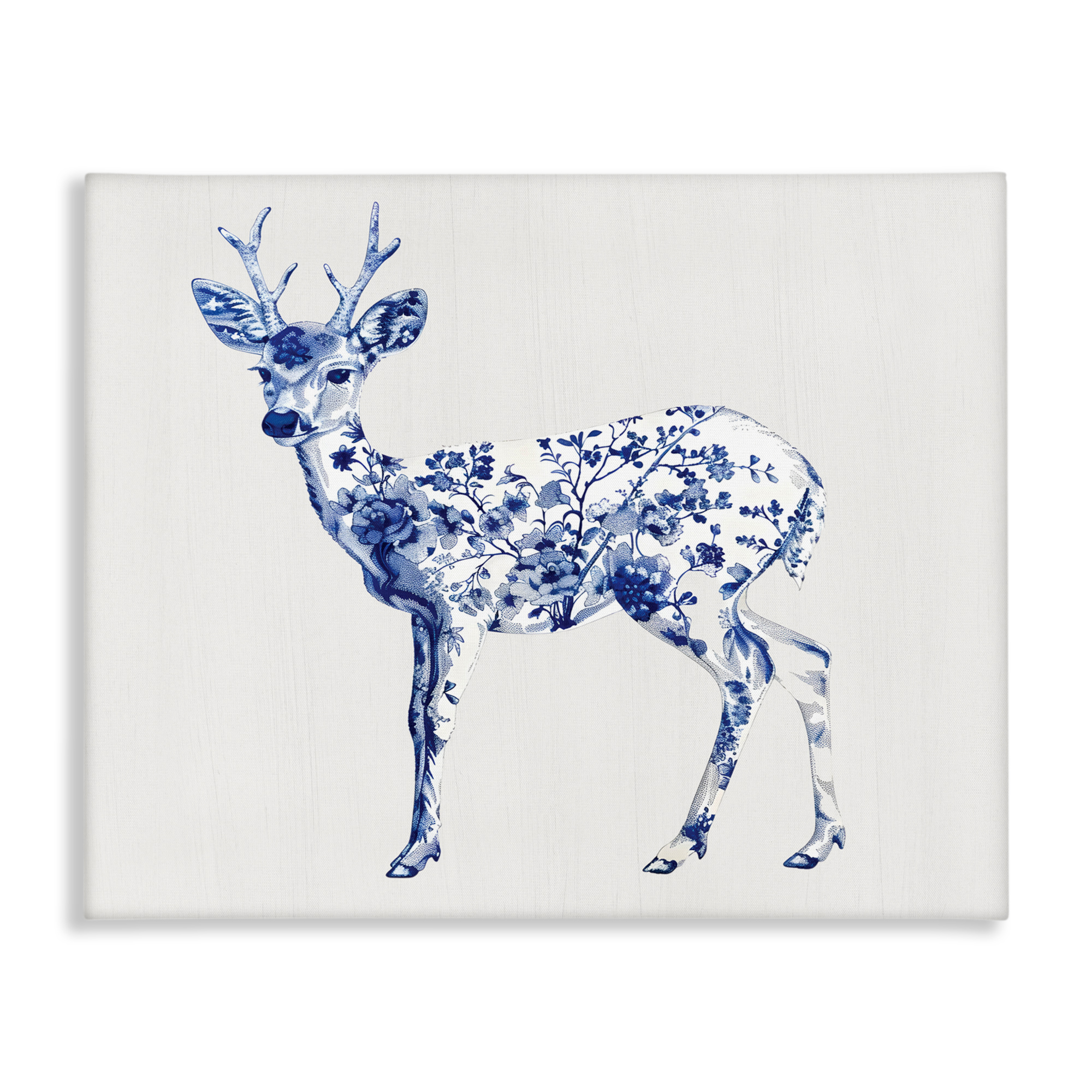 Graceful Toile Deer Canvas Wall Art, design by Lettered and Lined